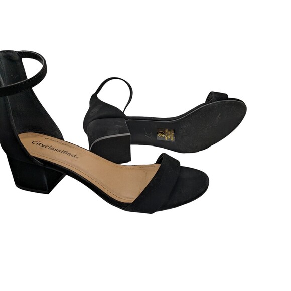 Women's City Classified Open Toe Block Heel Sandal Sz. 8 Black Ankle Strap EUC - Picture 9 of 12